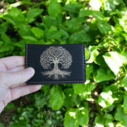 Keychain ID Holder Wallet - Celtic Tree of Life Leather