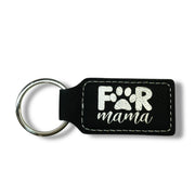 Keychain - Rectangle - Fur Mama - Leather