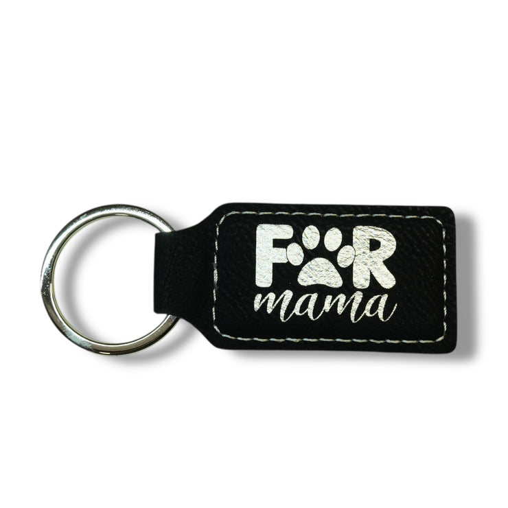 Keychain - Rectangle - Fur Mama - Leather