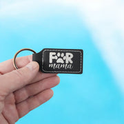 Keychain - Rectangle - Fur Mama - Leather