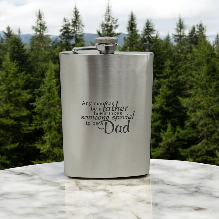 8oz Any Man Can Be a Father Stainless Steel Flask