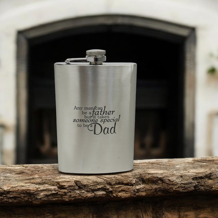 8oz Any Man Can Be a Father Stainless Steel Flask