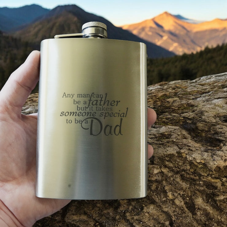 8oz Any Man Can Be a Father Stainless Steel Flask