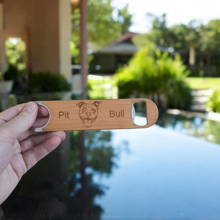 Wooden Bottle Opener - Pit Bull