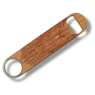 Wooden Bottle Opener - Tribal Owl