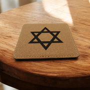 Coaster - Star of David - SET OF 2 - Leather or Stitched Cork