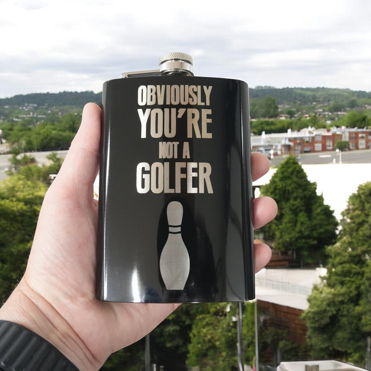8oz BLACK Obviously You're Not a Golfer Flask