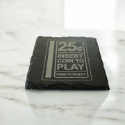 Coaster - Slate - Insert Coin to Play - SET OF 2