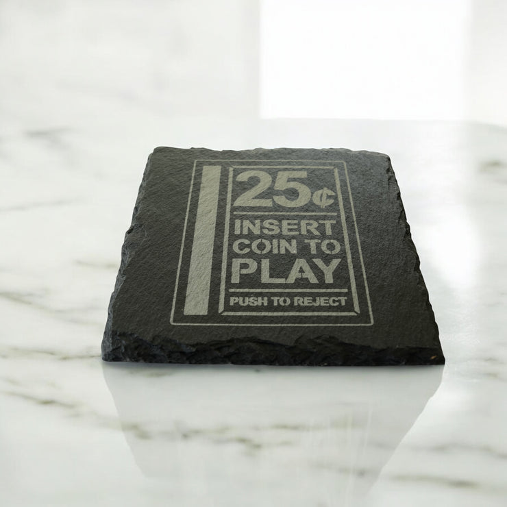 Coaster - Slate - Insert Coin to Play - SET OF 2