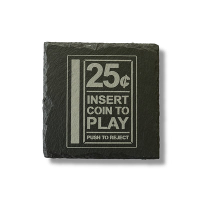 Coaster - Slate - Insert Coin to Play - SET OF 2