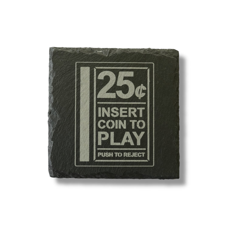 Coaster - Slate - Insert Coin to Play - SET OF 2
