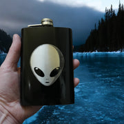 8oz BLACK Alien Flask