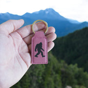 Keychain - Rectangle - Bigfoot Sasquatch - Leather