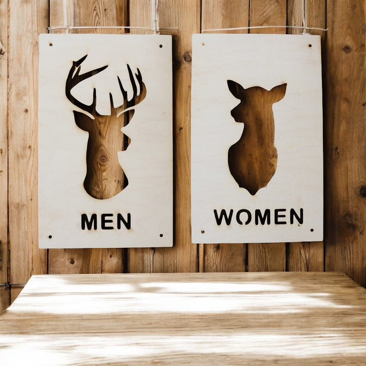 Sign - CUSTOM - Men and Women Deer Restroom Signs 6x10 (Both Signs)