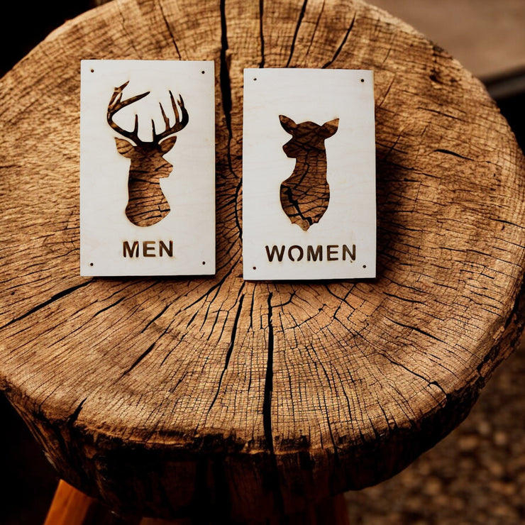 Sign - CUSTOM - Men and Women Deer Restroom Signs 6x10 (Both Signs)