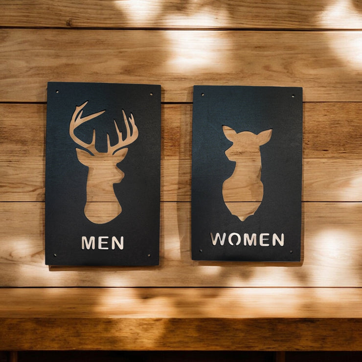 Sign - CUSTOM - Men and Women Deer Restroom Signs 6x10 (Both Signs)