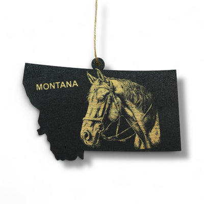 Ornament - Black - Montana with Horse