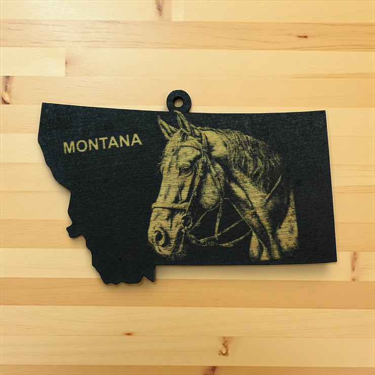 Ornament - Black - Montana with Horse