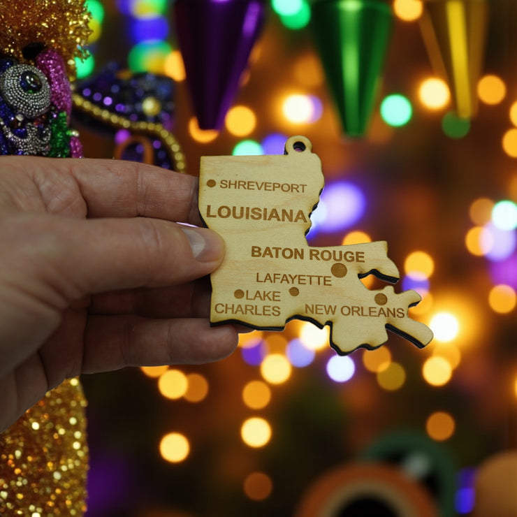Ornament - CUSTOM - Louisiana State with Cities