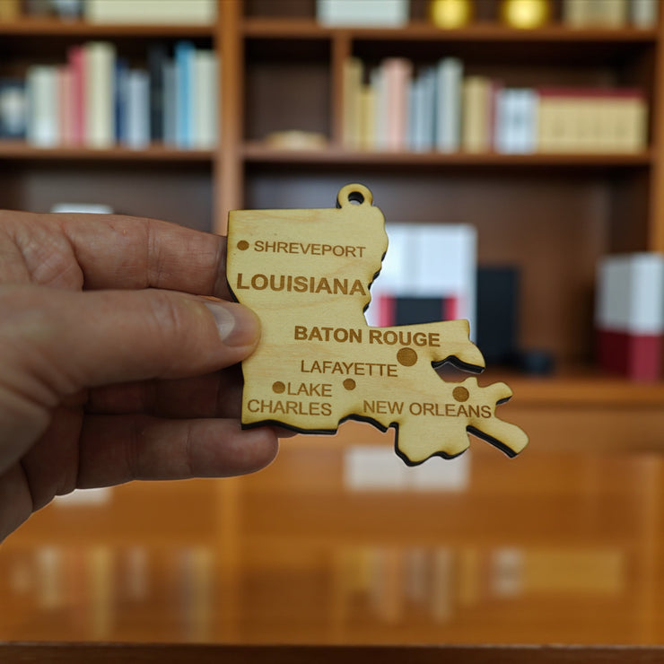 Ornament - CUSTOM - Louisiana State with Cities