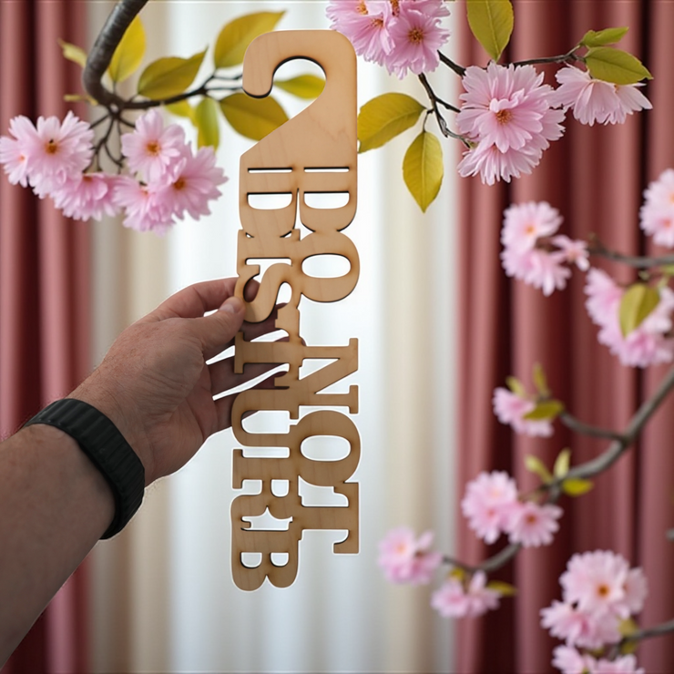Do Not Disturb Door sign Raw Wood 15x3inches