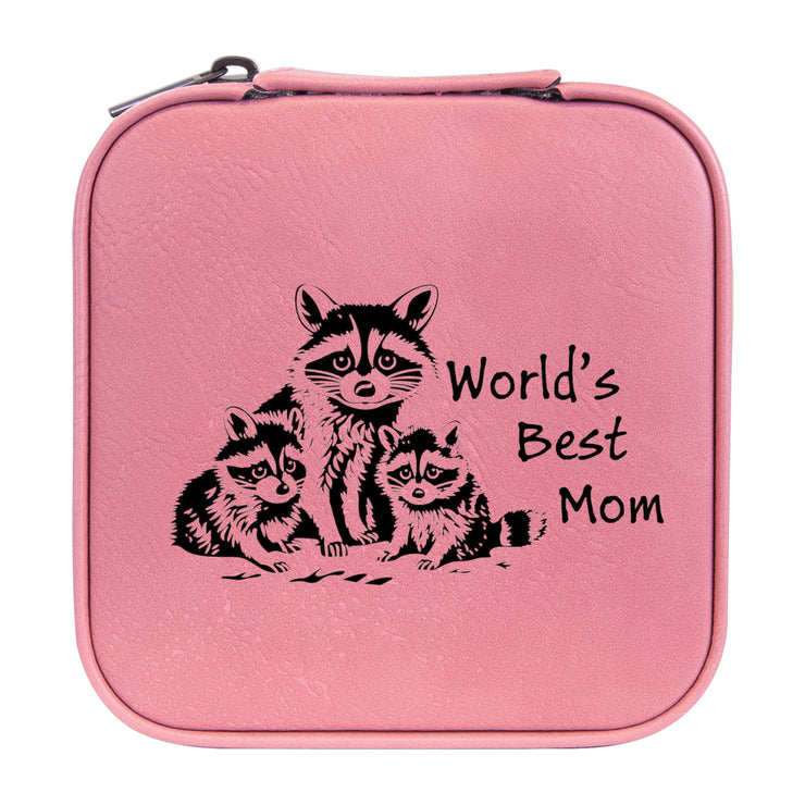 Jewelry Box 4x4 - CUSTOM - Worlds best mom with Raccoons