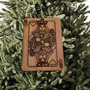 Queen of Hearts Card - Cedar Ornament