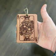 Queen of Hearts Card - Cedar Ornament