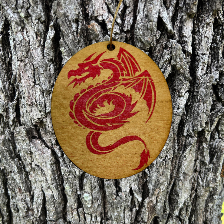 CUSTOM RED OR BLACK Dragon - ornament 4X3in