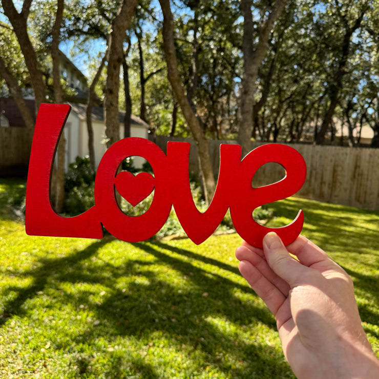 RED Love Sign - 11"x5"