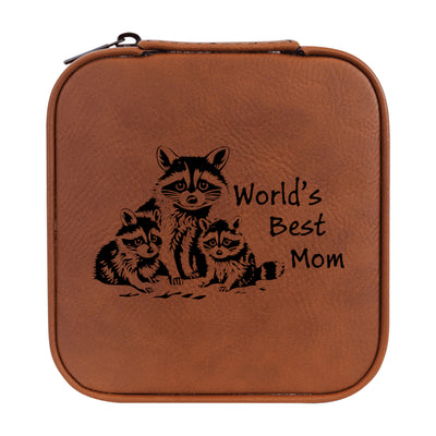 Jewelry Box 4x4 - CUSTOM - Worlds best mom with Raccoons