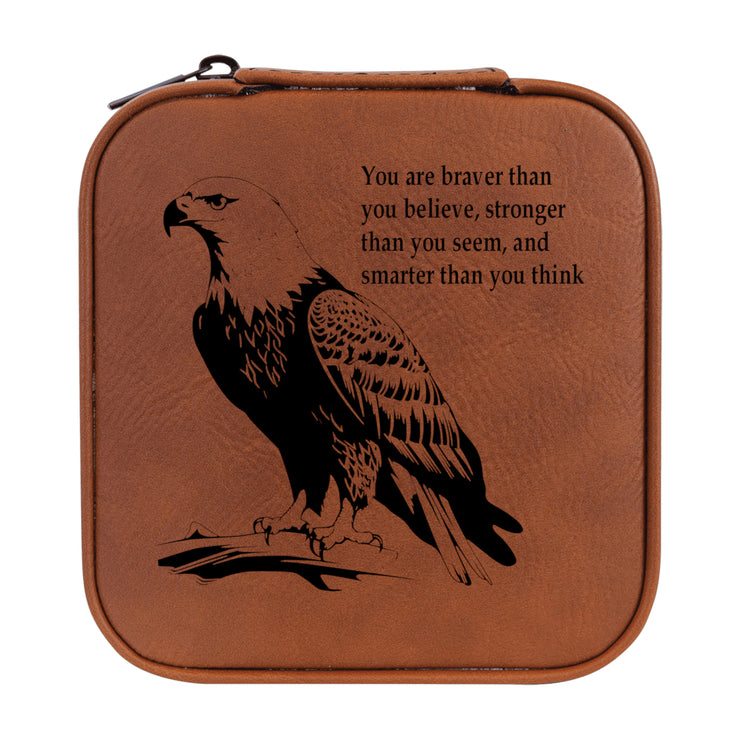 Jewelry Box 4x4 - CUSTOM - You are braver than you believe with eagle