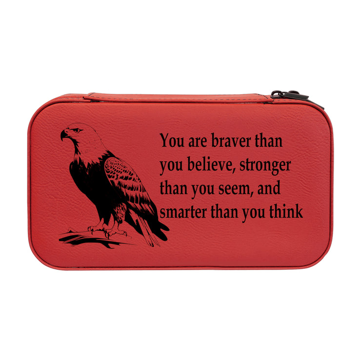 Jewelry Box 7x4 - CUSTOM - You are braver than you believe With Eagle