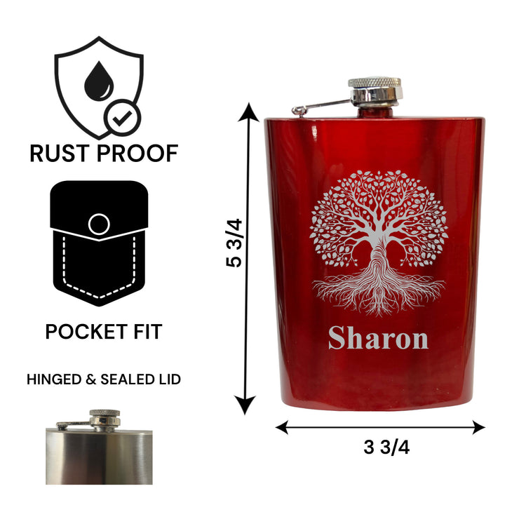 8oz - CUSTOM - PERSONALIZED - Celtic Tree of Life Flask
