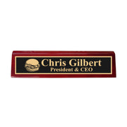 Desk Wedge Name Plate - PERSONALIZED - Hamburger - 11 Inches