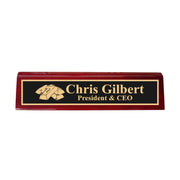 Desk Wedge Name Plate - PERSONALIZED - Gold Bars - 11 Inches