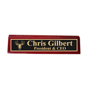 Desk Wedge Name Plate - PERSONALIZED - Moose - 11 Inches