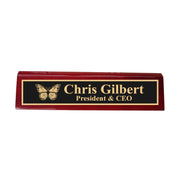 Desk Wedge Name Plate - PERSONALIZED - Butterfly - 11 Inches