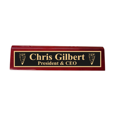 Desk Wedge Name Plate - PERSONALIZED - Arrowhead - 11 Inches