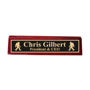 Desk Wedge Name Plate - PERSONALIZED - Bigfoot Sasquatch - 11 Inches