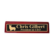 Desk Wedge Name Plate - PERSONALIZED - Corgi - 11 Inches