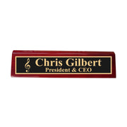 Desk Wedge Name Plate - PERSONALIZED - Treble Clef Music Note - 11 Inches