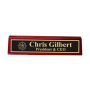 Desk Wedge Name Plate - PERSONALIZED - Ships Wheel - 11 Inches