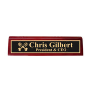 Desk Wedge Name Plate - PERSONALIZED - PIstons - 11 Inches