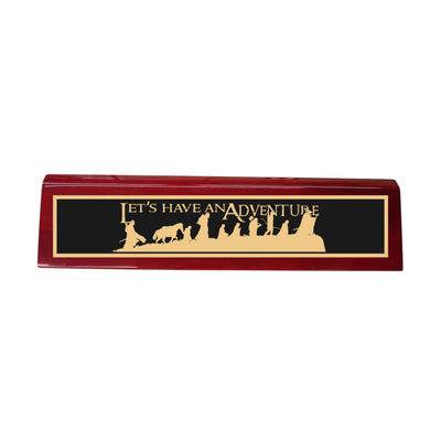 Desk Wedge Name Plate - Lets have an adventure - 11 Inches