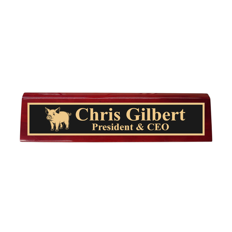 Desk Wedge Name Plate - PERSONALIZED - PIglet - 11 Inches