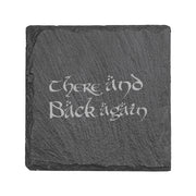 15oz Stemless Wine Glass Set -  There and Back again + Slate Coaster
