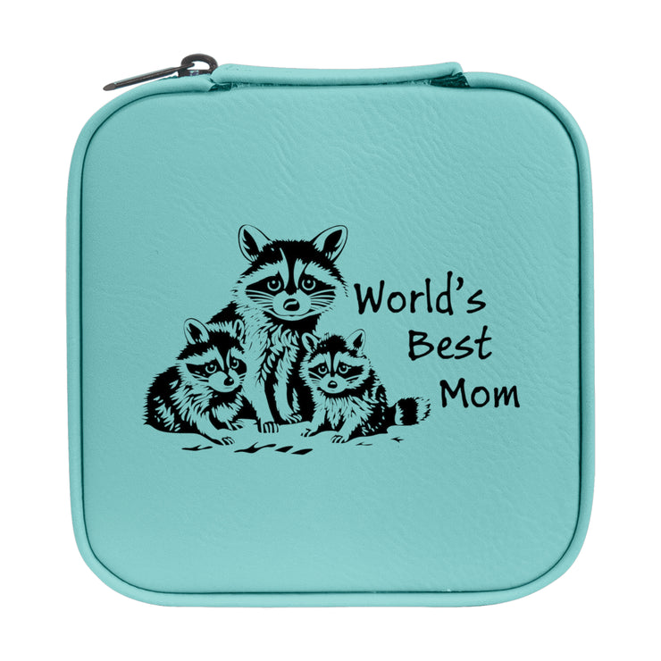 Jewelry Box 4x4 - CUSTOM - Worlds best mom with Raccoons