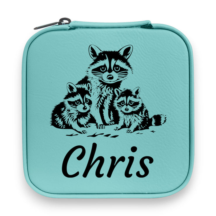 Jewelry Box 4x4 - PERSONALIZED - CUSTOM - Raccoons