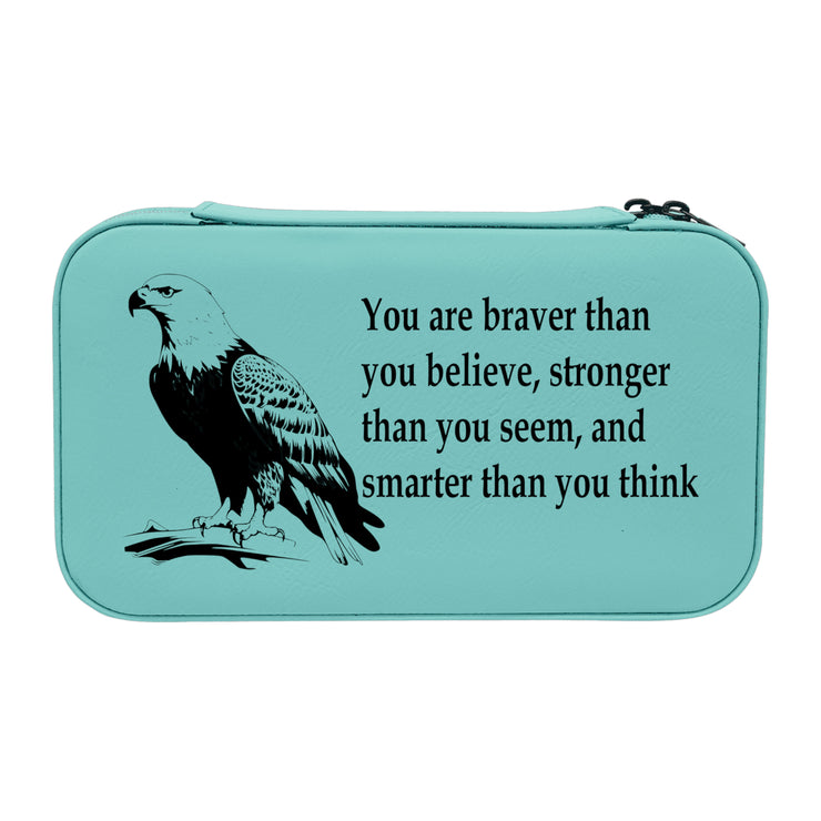Jewelry Box 7x4 - CUSTOM - You are braver than you believe With Eagle